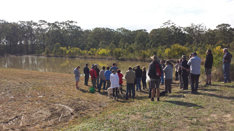 Rob McCormack discussing yabby farming around the ponds